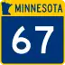 Trunk Highway 67 marker