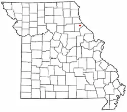 Location of Saverton in Missouri