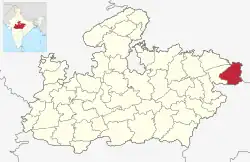 Location of Singrauli district in Madhya Pradesh