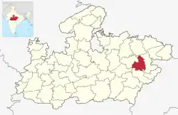 Location of Umaria district in Madhya Pradesh