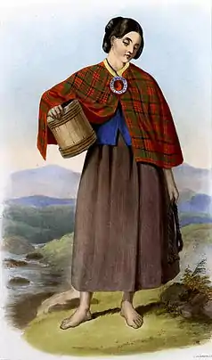 A member of Clan MacNeacail, from The Clans of the Scottish Highlands, wearing a tonnag R. R. McIan (1845)