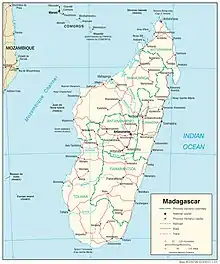 See caption or article "List of roads in Madagascar".