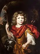 Portrait of a Boy with a Bow and a Dog, Nicolaes Maes