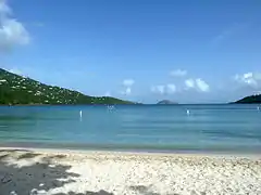 View from Magens Bay, facing Outer Brass.