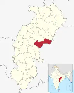 Location in Chhattisgarh