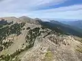 Southwest aspect of Maiden Peak (upper left) seen from near Elk Mountain.