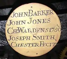 St Mary's Church Clock, Makers Plate