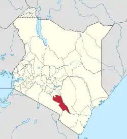 Location of Makueni County in Kenya