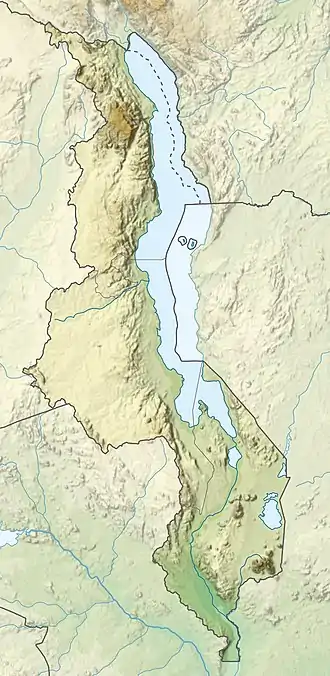 Map showing the location of Lengwe National Park