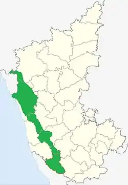 Malenadu region shown in Green