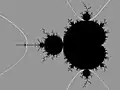 External rays for angles  of the form :   n / ( 23 - 1) (1/7,2/7) (3/7,4/7) landing on the point c= -1.75 = -7/4 (5/7,6/7) landing on the root points of period 3 components.