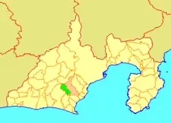 Location of Kanaya in Shizuoka Prefecture