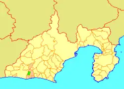 Location of Toyoda in Shizuoka Prefecture