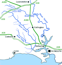 Rivers southeast of Bodmin moor