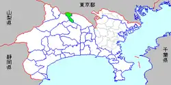 Location of Shiroyama in Kanagawa Prefecture