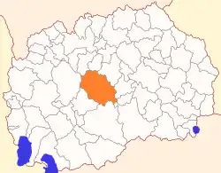 Location of Čaška Municipality