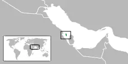 Location of Bahrain (in green)