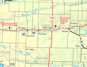 KDOT map of Graham County (legend)