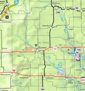 KDOT map of Greenwood County (legend)