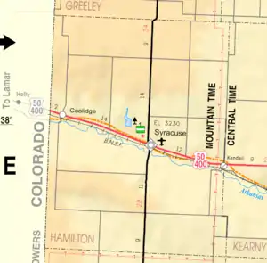 KDOT map of Hamilton County (legend)