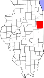 State map highlighting Iroquois County