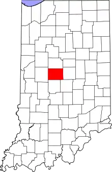 Boone County's location in Indiana