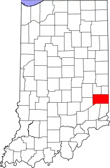 State map highlighting Franklin County