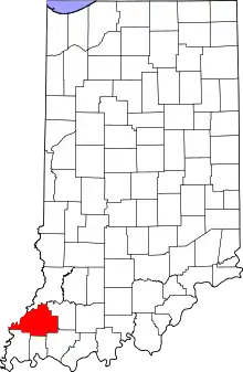 State map highlighting Gibson County