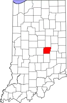 State map highlighting Hancock County