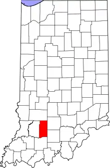 Martin County's location in Indiana