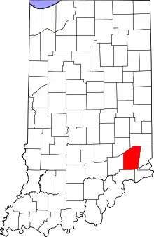 State map highlighting Ripley County