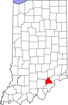 State map highlighting Scott County