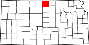 State map highlighting Jewell County