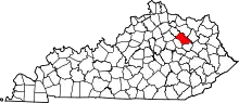 State map highlighting Bath County