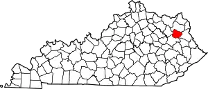 State map highlighting Elliott County