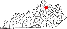 Map of Kentucky highlighting Harrison County