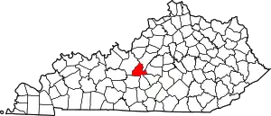 State map highlighting LaRue County