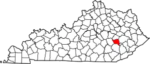 State map highlighting Owsley County