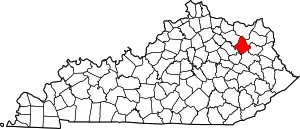 State map highlighting Rowan County