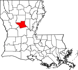 State map highlighting Grant Parish