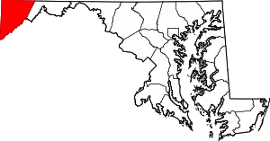 State map highlighting Garrett County