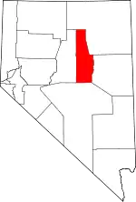 Map of Nevada highlighting Eureka County