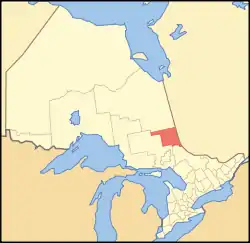 Location of Timiskaming District in Ontario