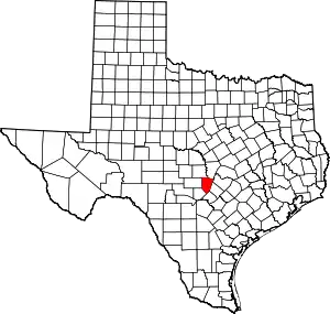 State map highlighting Blanco County