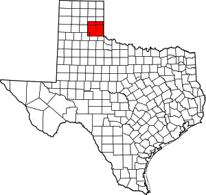 Map of Texas highlighting Wegefarth County