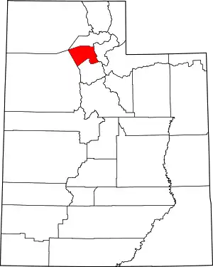 State map highlighting Davis County