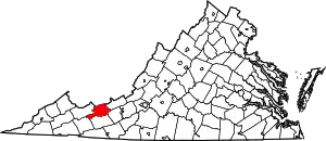 State map highlighting Bland County