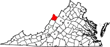 Map of Virginia highlighting Highland County