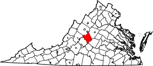 State map highlighting Nelson County