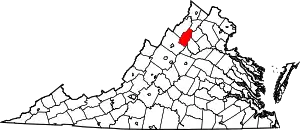 Map of Virginia highlighting Page County